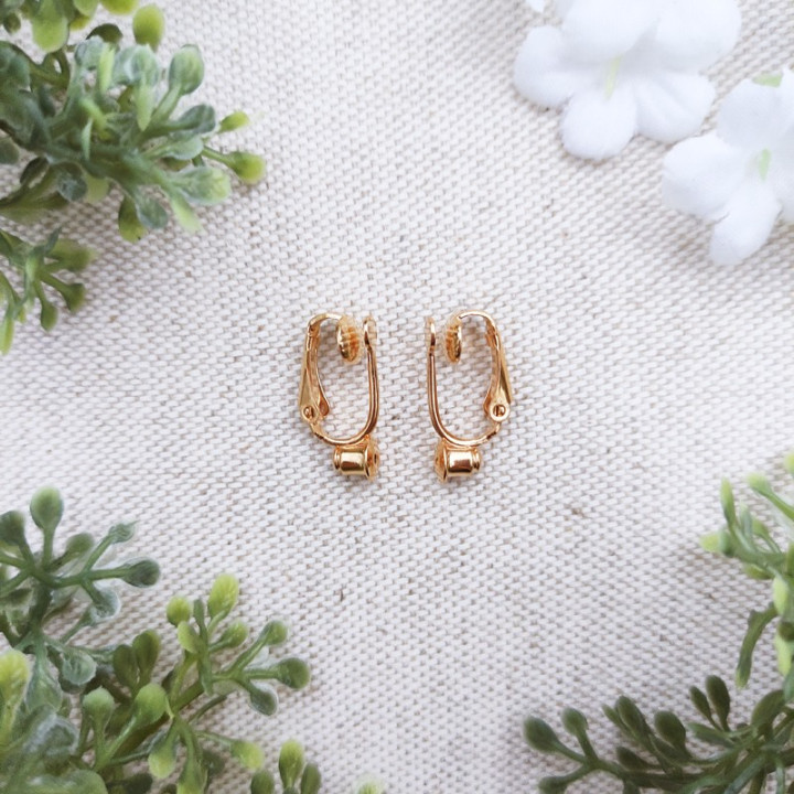 Adaptateurs clip d'oreilles pour boucles d'oreilles sur clou - doré