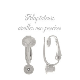 Adaptateurs clip d'oreilles pour boucles d'oreilles sur clou - argenté