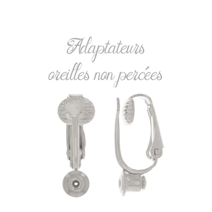 Adaptateurs clip d'oreilles pour boucles d'oreilles sur clou - argenté