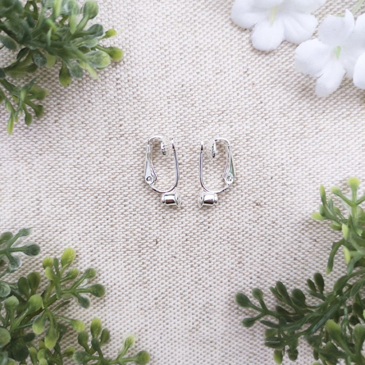 Adaptateurs clip d'oreilles pour boucles d'oreilles sur clou - argenté