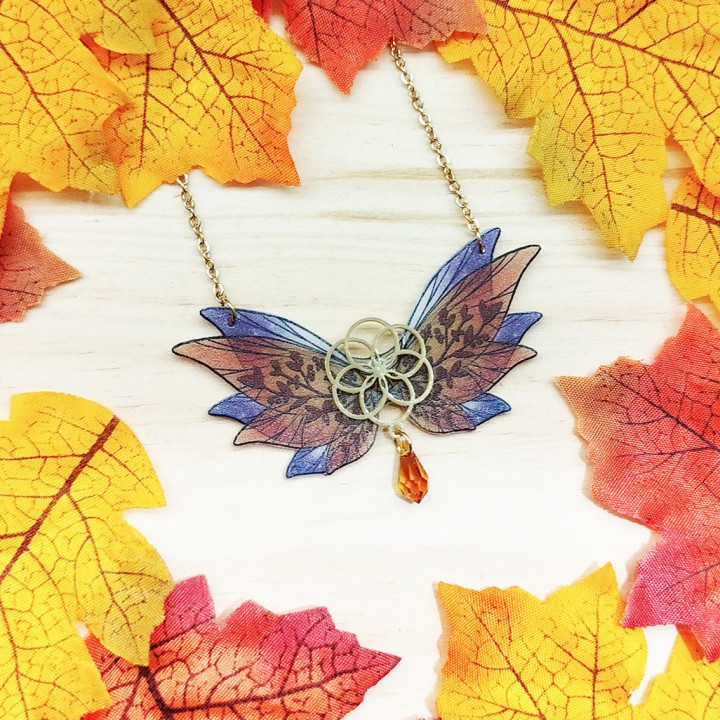 Collier Ailes de fée d'Automne - 5 -