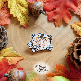 Broche Jolie Citrouille Blanche (pailletée)