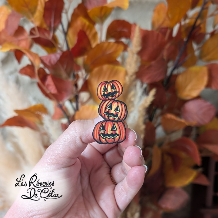 Broche Trio de Citrouilles (mat)