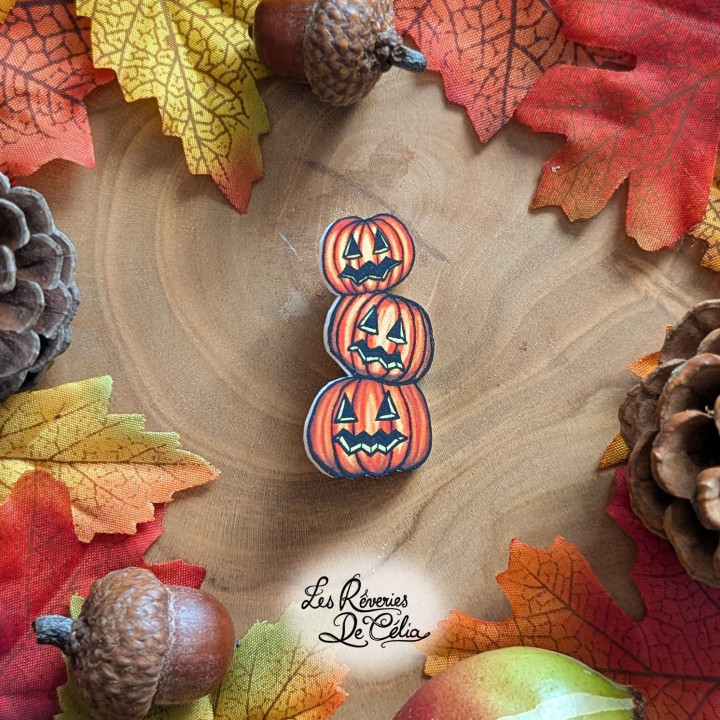 Broche Trio de Citrouilles (mat)