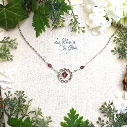 NAIA - Collier anneau entrelacs et cristaux améthyste