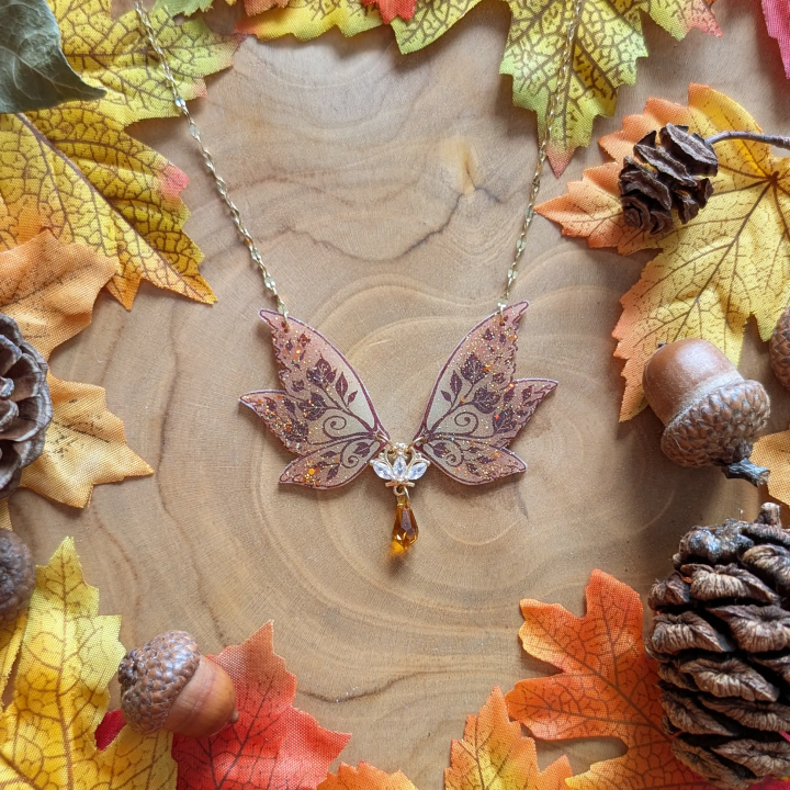 Collier aile de fée " Eclat d'automne "