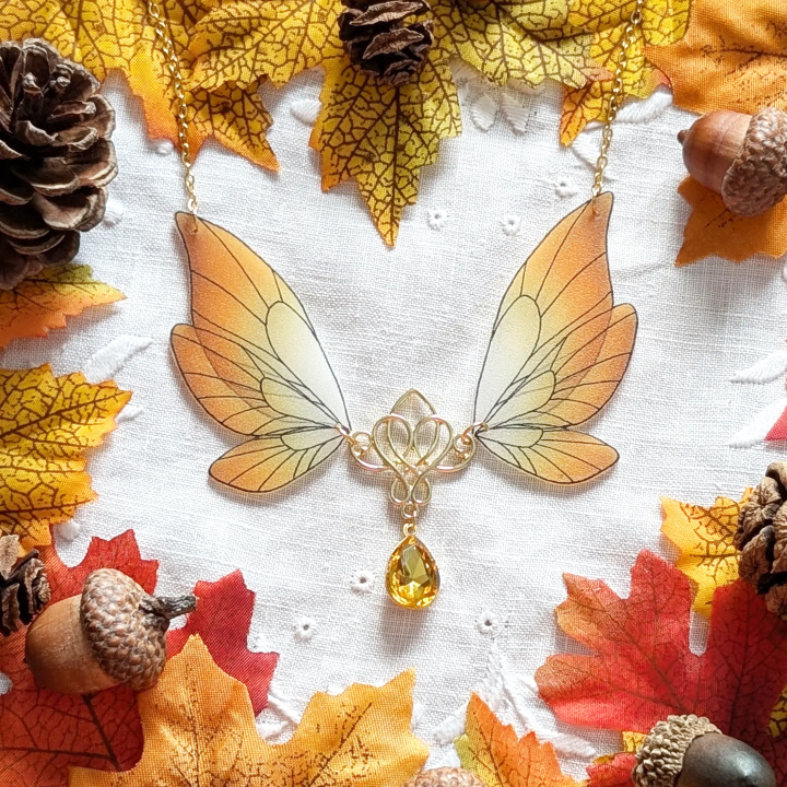Collier aile de fée "Lumière d’Automne"