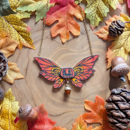 Collier aile de fée " Flying Pumpkin"