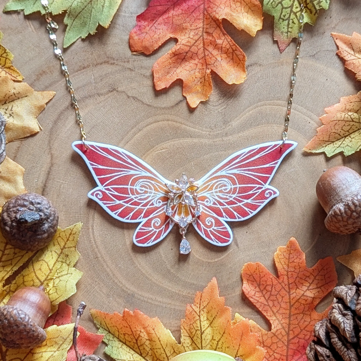 Collier aile de fée " Matin d'automne "