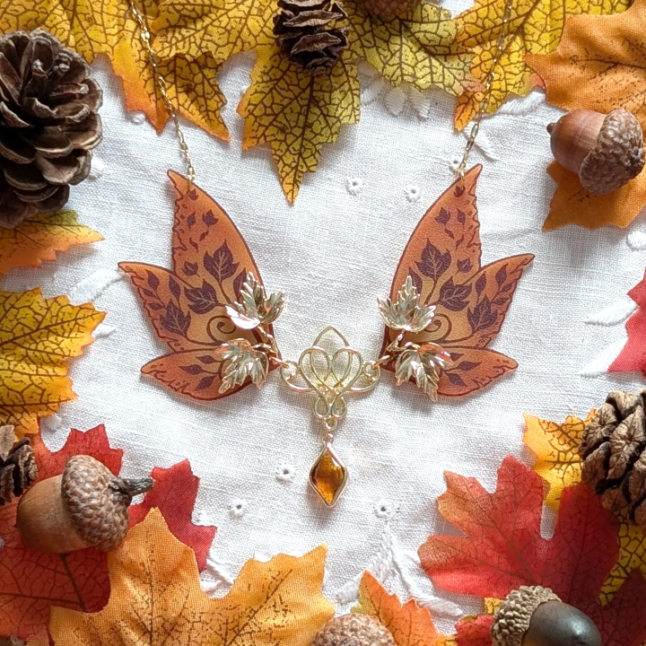 Collier aile de fée "Jardin d'ambre"