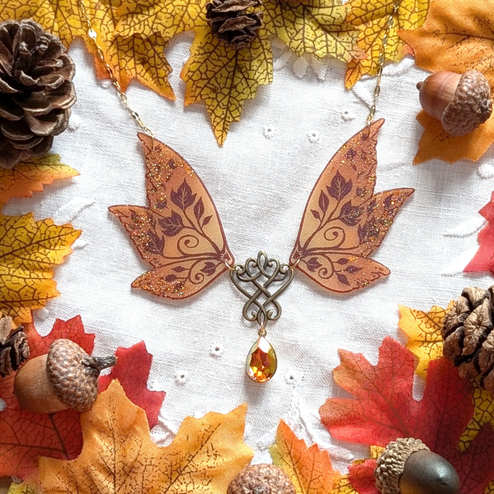 Collier aile de fée "Sortilège d'automne"
