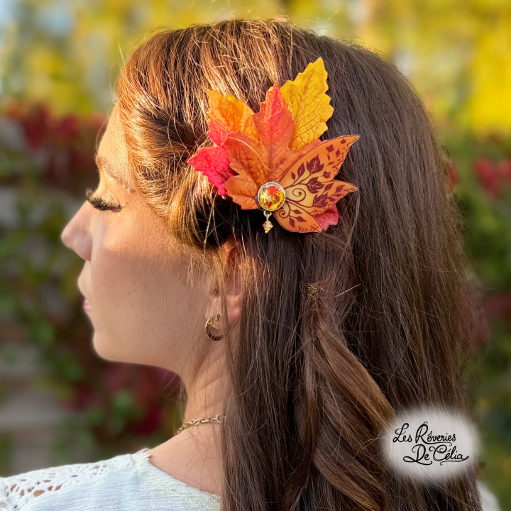 Pince à cheveux fée d'automne - 1