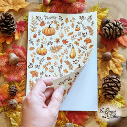 Carte Postale Hérisson Illustration automne carré