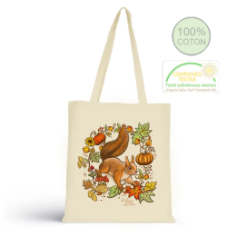 Tote bag sac made in france coton bio illustration chat