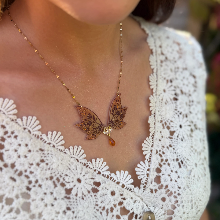 Collier aile de fée " Eclat d'automne "
