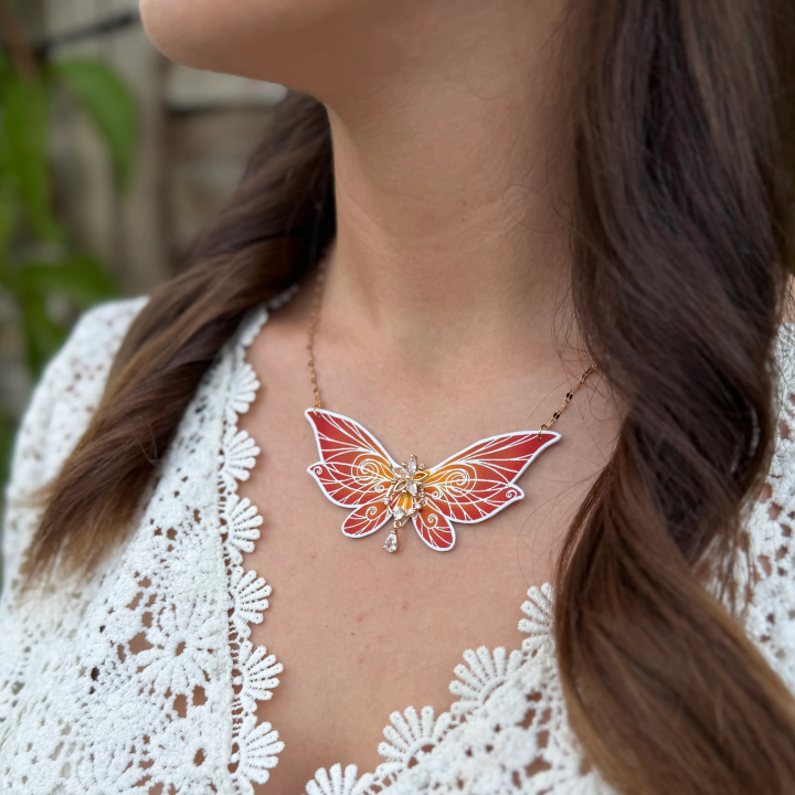 Collier aile de fée " Matin d'automne "
