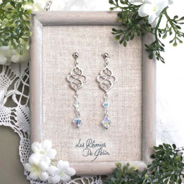 LÉLIEL - Boucles d'oreilles entrelacs celtiques et cristaux blanc