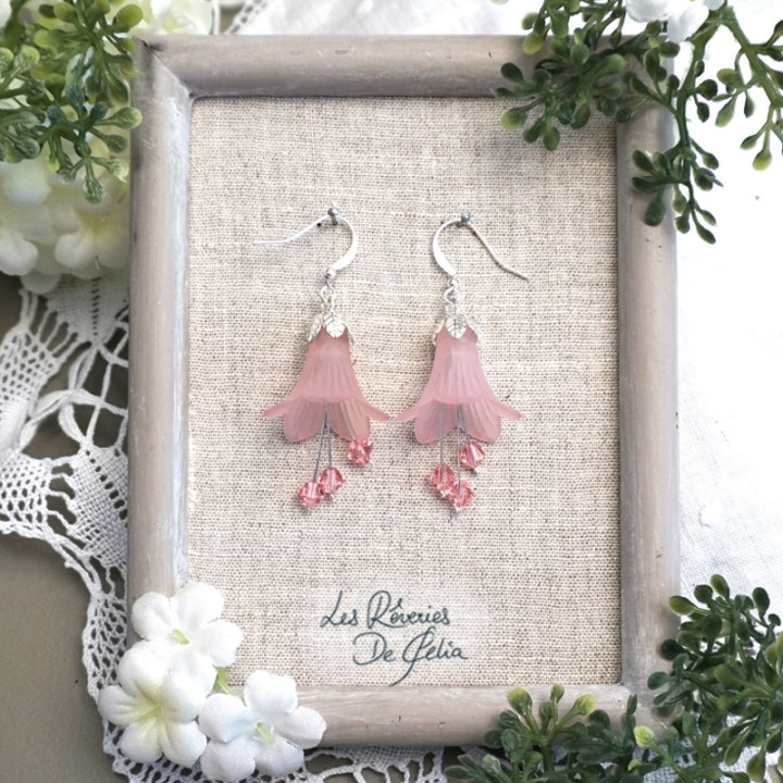 MIRANA - Boucles d'oreilles fleurs rose