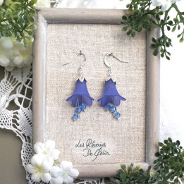 MIRANA - Boucles d'oreilles fleurs bleues foncées