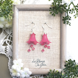 MIRANA - Boucles d'oreilles fleurs fushia