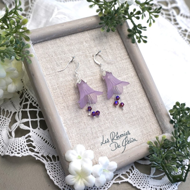 MIRANA - Boucles d'oreilles fleurs violettes