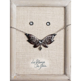 COFFRET 1 - Collier Lutine et puces d'oreilles noir