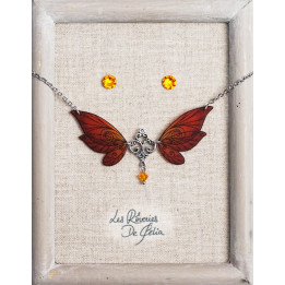 COFFRET 2 - Collier Aldéra et puces d'oreilles rouge