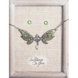 COFFRET 2 - Collier Aldéra et puces d'oreilles vert
