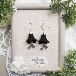 MIRANA - Boucles d'oreilles fleurs noires