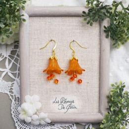MIRANA - Boucles d'oreilles fleurs orange clair