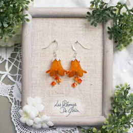 MIRANA - Boucles d'oreilles fleurs orange clair
