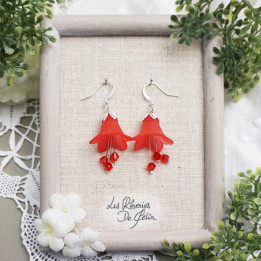 MIRANA - Boucles d'oreilles fleurs rouge