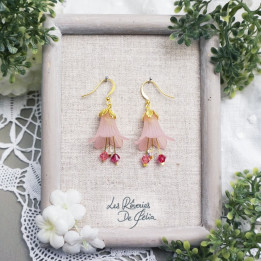 MIRANA - Boucles d'oreilles fleurs rose