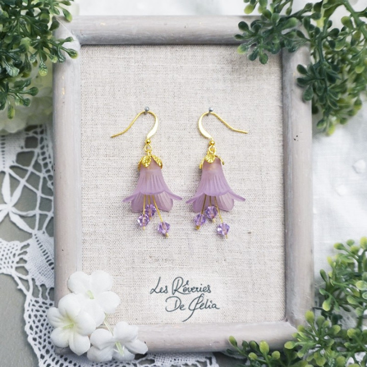 MIRANA - Boucles d'oreilles fleurs violettes