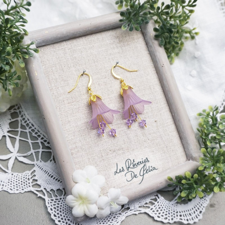 MIRANA - Boucles d'oreilles fleurs violettes