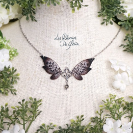 ALDÉRA - Petit collier ailes de fée noir