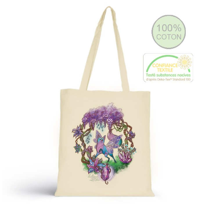 Tote bag sac made in france coton bio illustration cerf