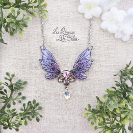 EVERLYNE - Collier Ailes de fée Art Nouveau violet brillant