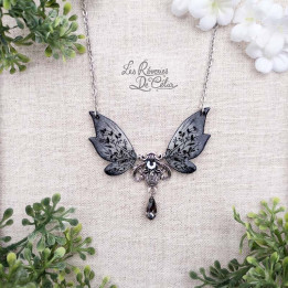 EVERLYNE - Collier Ailes de fée Art Nouveau Noir