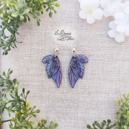 CALIXTE - Boucles d'oreilles mini ailes de fée violet